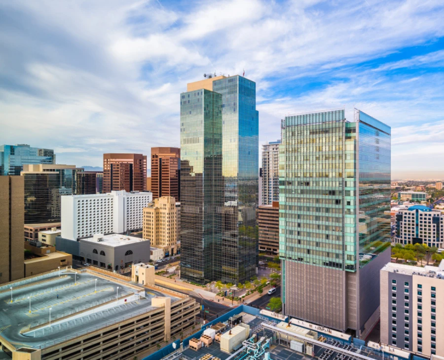 Phoenix, Arizona, cityscape in downtown in the afternoon.