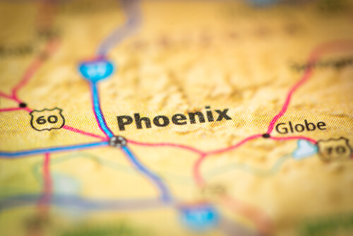 Phoenix on Arizona Map